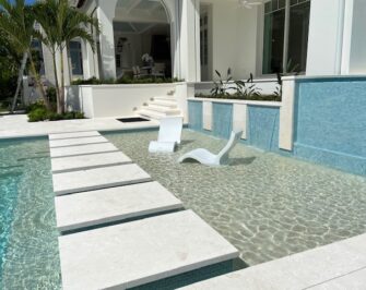 Turkish Shell Stone Pool Deck - Stepping Stones